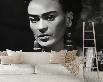 Frida Poster Black and White by Niklas Maximilian