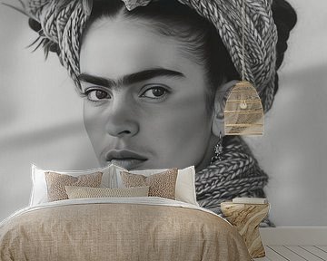 Frida Poster Black and White by Niklas Maximilian