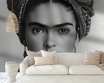 Frida Poster Black and White by Niklas Maximilian