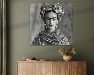 Frida Poster Print Zwart Wit van Niklas Maximilian