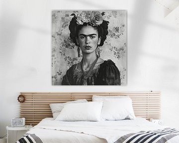 Frida Poster Print Black and White von Niklas Maximilian