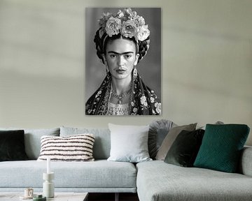 Frida Poster Print Black and White von Niklas Maximilian