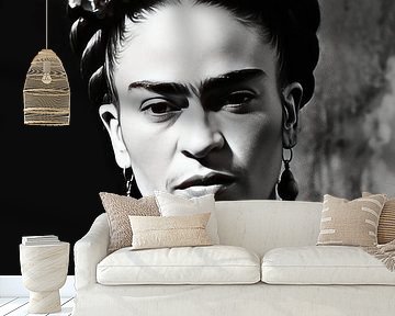 Frida Poster Print Black and White by Niklas Maximilian