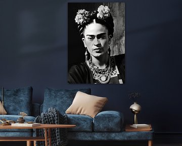 Frida Poster Print Zwart Wit van Niklas Maximilian