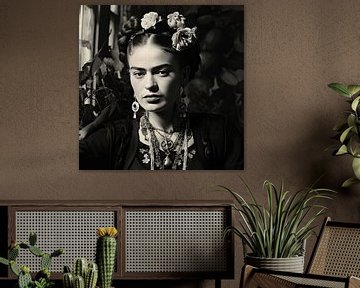 Frida Poster Noir et Blanc sur Niklas Maximilian