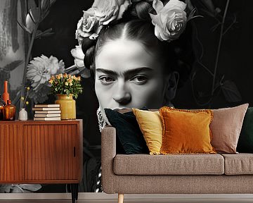 Frida Poster Black and White by Niklas Maximilian