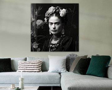 Frida Poster Zwart Wit van Niklas Maximilian