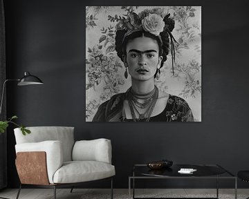 Frida Poster Zwart Wit van Niklas Maximilian