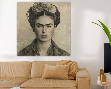 Frida Poster Schwarz und Weiß von Niklas Maximilian
