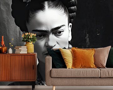 Frida Poster Black and White by Niklas Maximilian