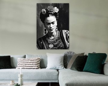 Frida Poster Zwart Wit van Niklas Maximilian