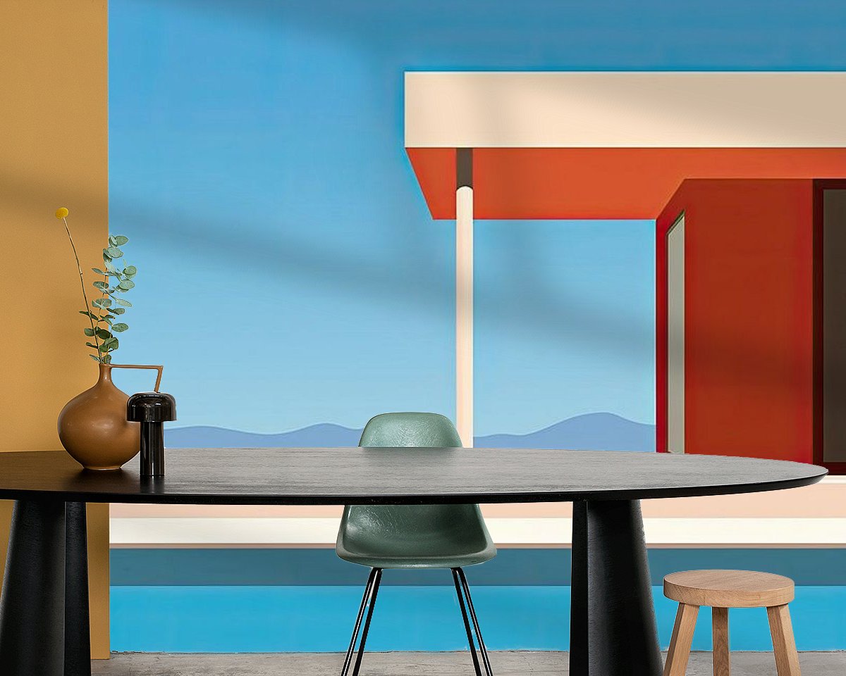 Voorbeeld van het werk in een kamer