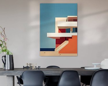 Voorbeeld van het werk in een kamer