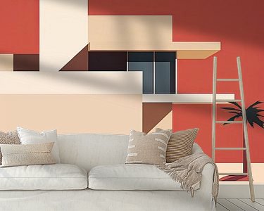 Voorbeeld van het werk in een kamer