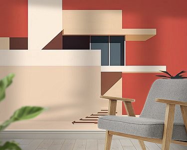 Voorbeeld van het werk in een kamer