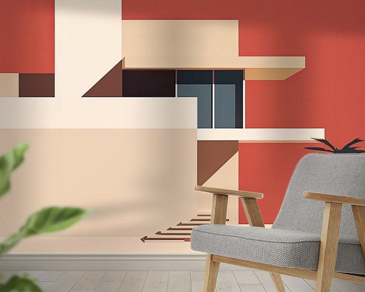 Voorbeeld van het werk in een kamer