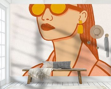 Portret van een vrouw met zonnebril van Studio Miloa