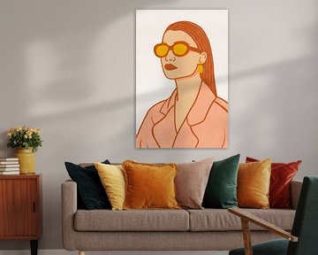 Portrait d'une femme avec des lunettes de soleil sur Studio Miloa