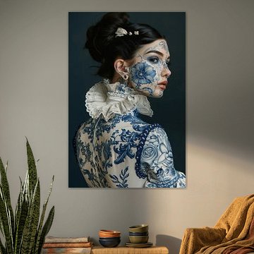 Portrait bleu de Delft