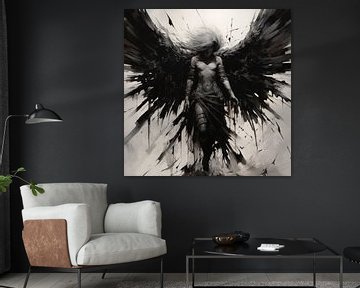 Engel man zwart-wit van TheXclusive Art