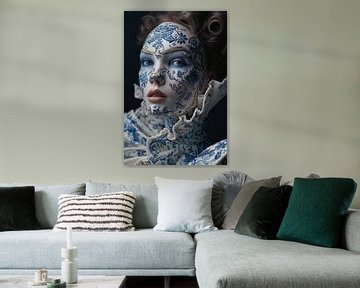 Portrait bleu de Delft sur Ernst Leijdekkers