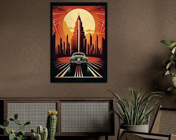 Art Deco Car Poster by Niklas Maximilian