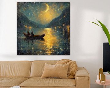 Nachtromantiek, Maan, geïnspireerd door Monet van Niklas Maximilian
