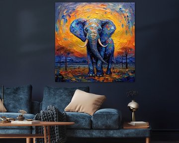 Elefant Afrika Poster Druck von Niklas Maximilian