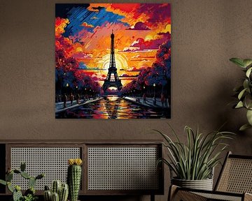 Paris Eiffel Tower France Pop Art by Niklas Maximilian