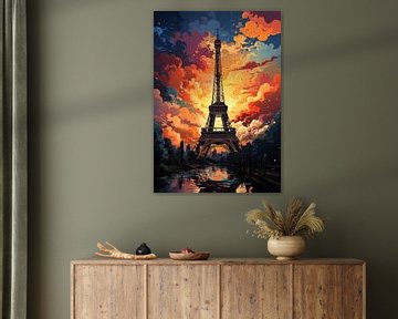 Paris Eiffel Tower France Pop Art by Niklas Maximilian