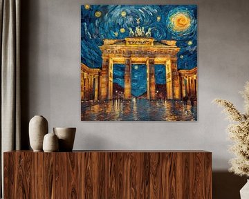 Brandenburg Gate Berlin Moon by Niklas Maximilian