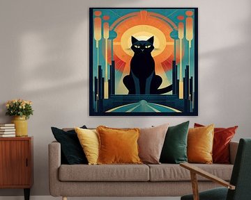 Art Deco Katze Poster von Niklas Maximilian