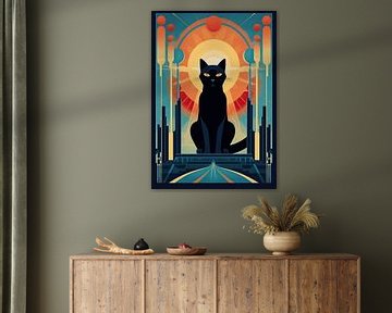 Art Deco Katze Poster von Niklas Maximilian