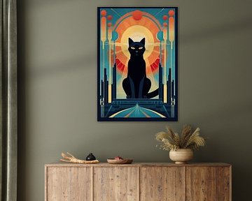 Art Deco Kat Poster van Niklas Maximilian