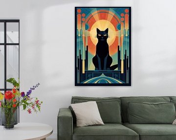 Art Deco Kat Poster van Niklas Maximilian