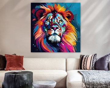 Pop-art leeuw van Niklas Maximilian