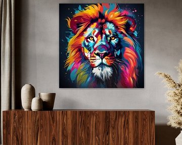 Pop-art leeuw van Niklas Maximilian