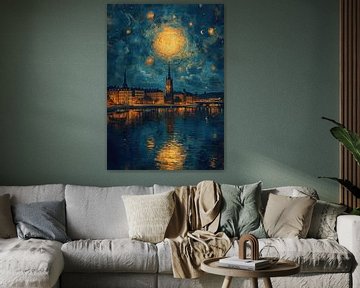 Stockholm Schweden, inspiriert von van Gogh von Niklas Maximilian