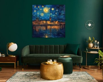 Stockholm Schweden, inspiriert von van Gogh von Niklas Maximilian