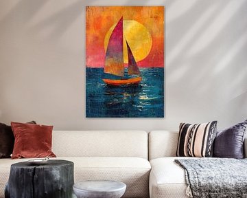 Sailboat Moon Maritime Sea Nautical by Niklas Maximilian