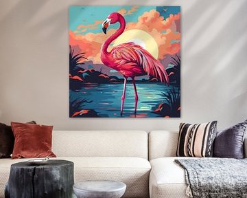 Flamingo Pop Art Poster Print sur Niklas Maximilian