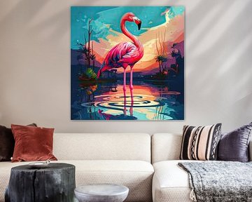 Flamingo Pop Art Poster Print sur Niklas Maximilian