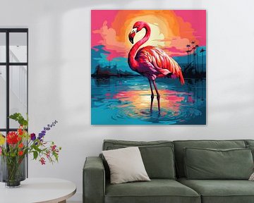 Flamingo Pop Art Poster Print van Niklas Maximilian