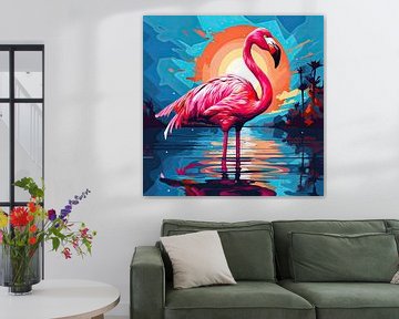 Flamingo Pop Art Poster Print sur Niklas Maximilian