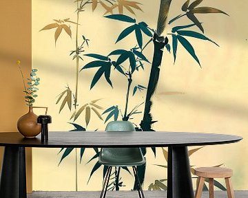 Bamboe stengels in sepia kleur van Vlindertuin Art