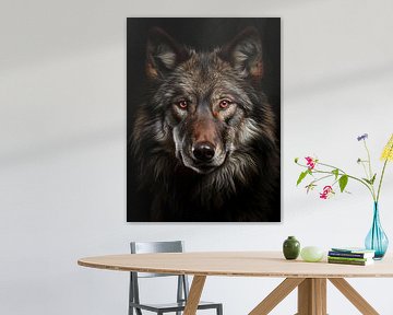 Portret van een wolf van Luc de Zeeuw