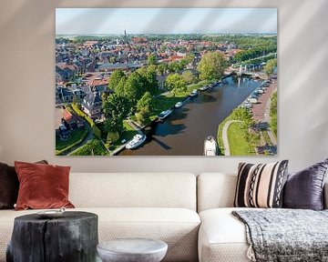 Luchtfoto van het stadje Dokkum in Nederland van Eye on You