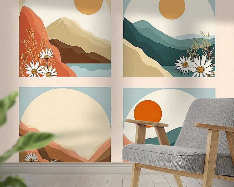 Voorbeeld van het werk in een kamer