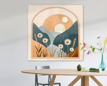 Bloemrijk Berglandschap van Vlindertuin Art