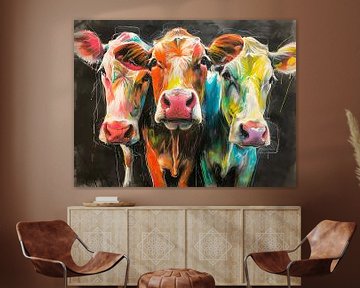 Vaches enjouées sur PixelPrestige